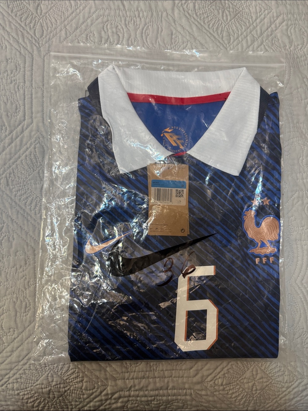 Nike France Men’s Blue Polo Soccer Jersey #6